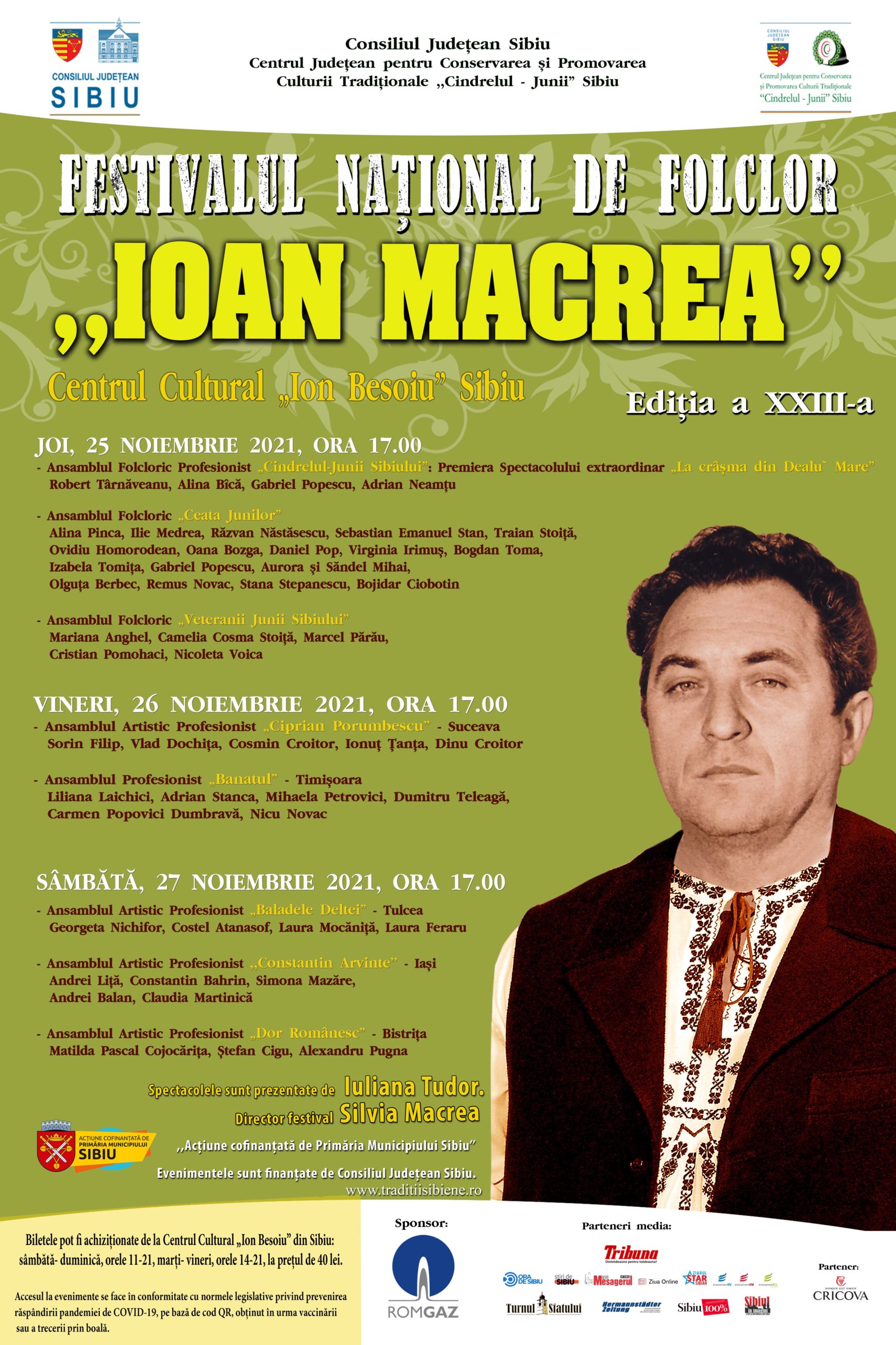 ŞTIRI SIBIU – Festivalul Național de Folclor „Ioan Macrea” îşi deschide porţile pentru public